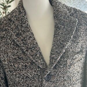 Zara Black and White Herringbone Jacket